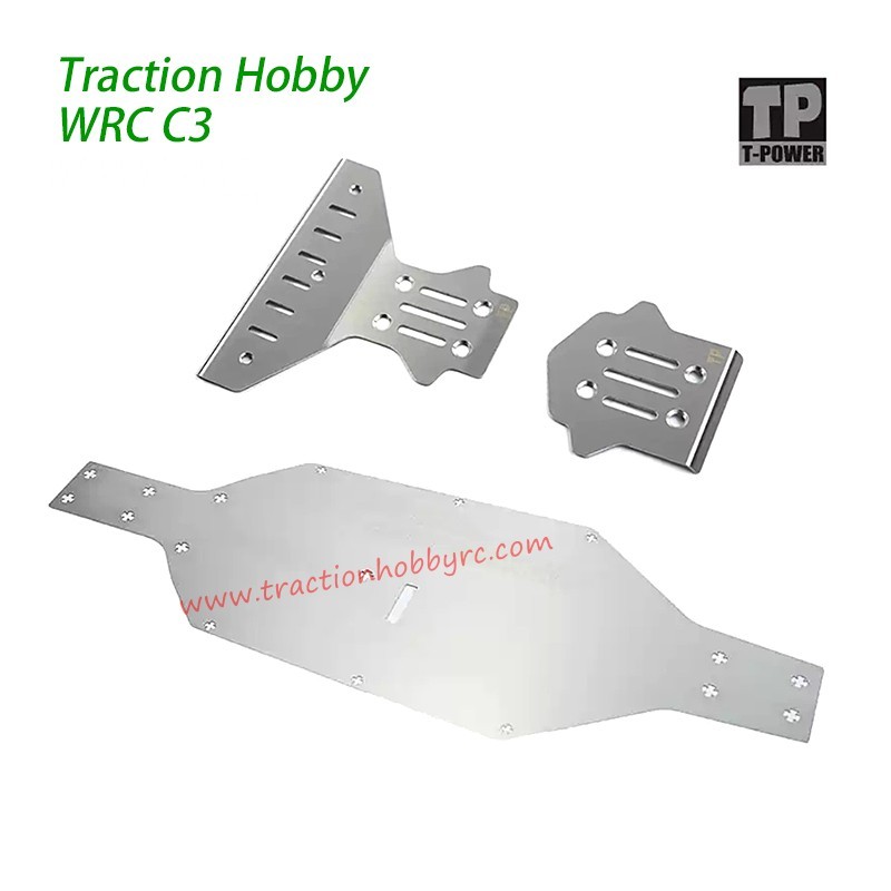 Traction Hobby KM WRC C3 RC Car Parts Metal front and rear armor and Chassis Armor TP-E0201213