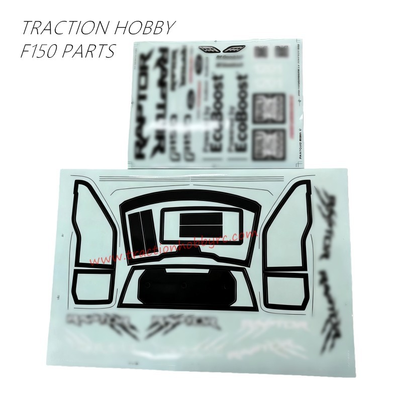 Traction Hobby F150 RC Car Parts Window Stickers, Silk-Screen Body Stickers TH01377