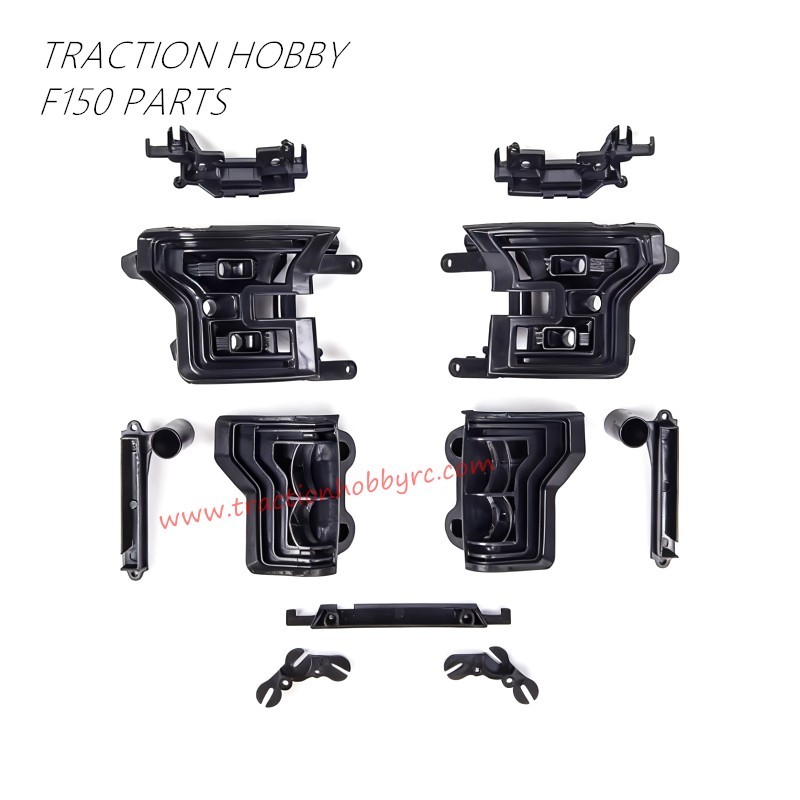 Traction Hobby F150 RC Truck Parts Front and Rear Lamp Cup Holders, Exhaust Pipe TH01338