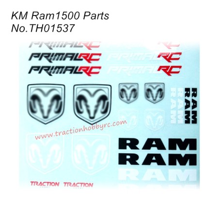 Traction Hobby RAM1500 RC Truck Parts Logo Decal TH01537
