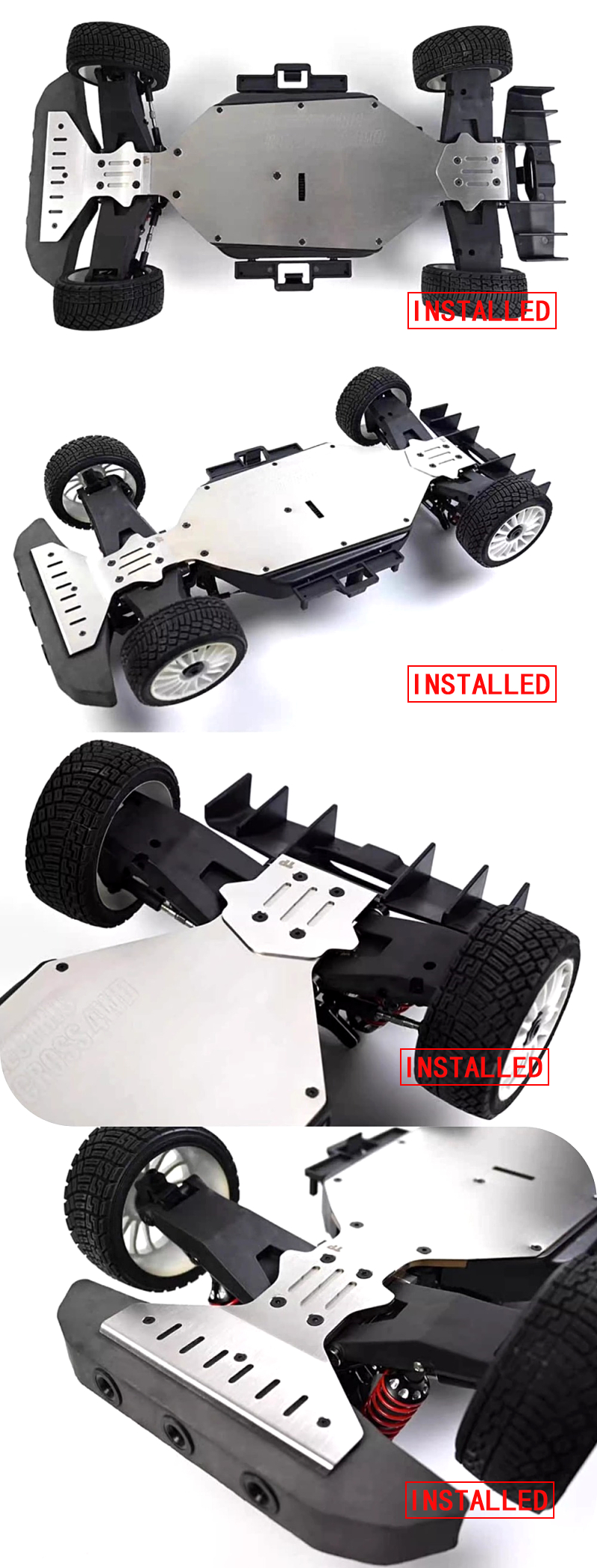 Metal front and rear armor plates and metal base plate